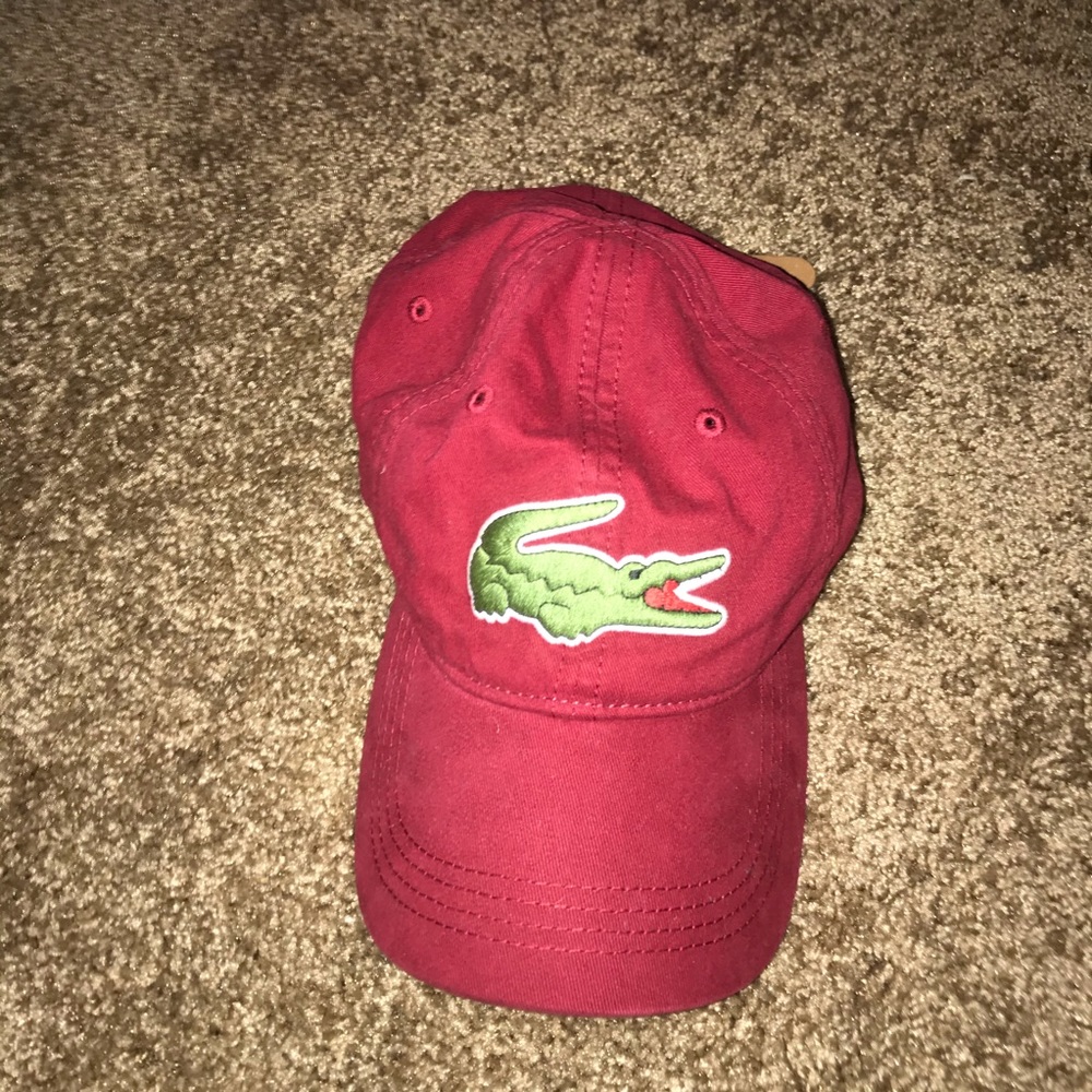 Red Lacoste hat